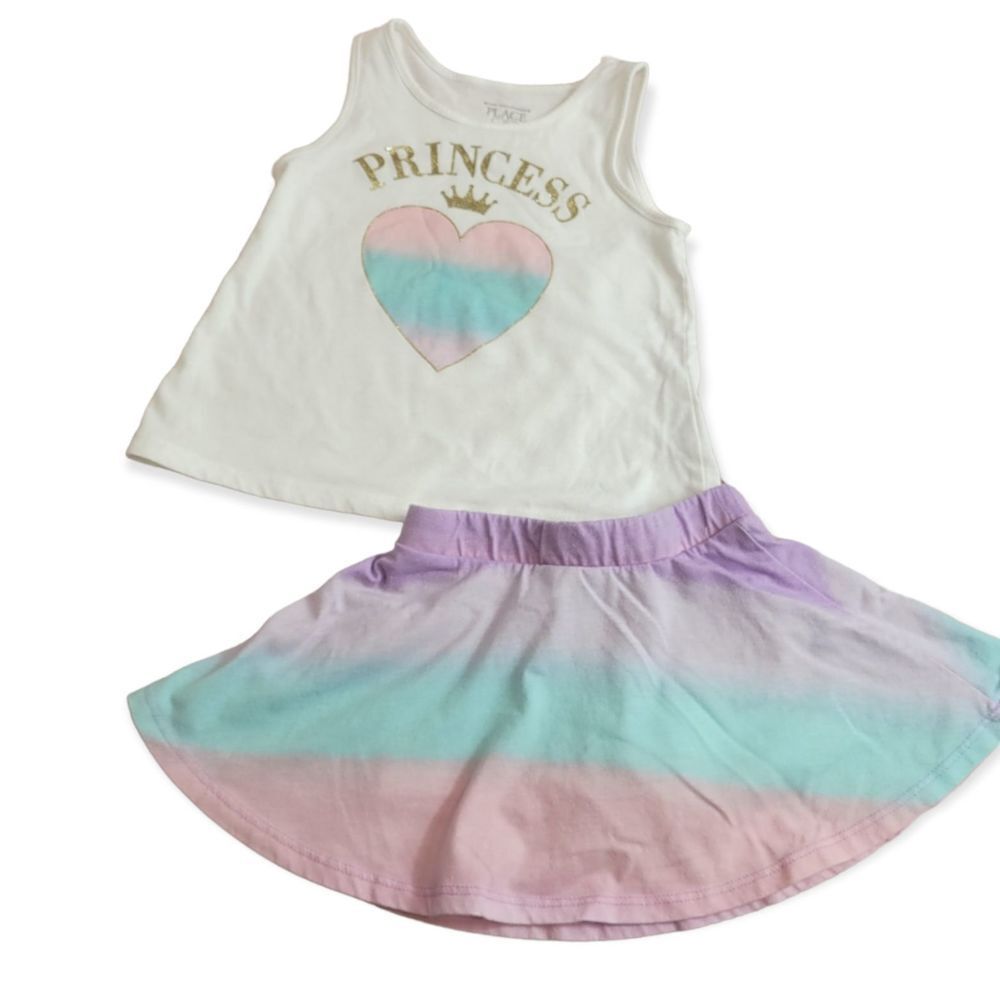 Children's Place heart rainbow outfit 2T